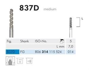 Meisinger 837D Synthetic Diamond Bur Cylinder — Pack of 5
