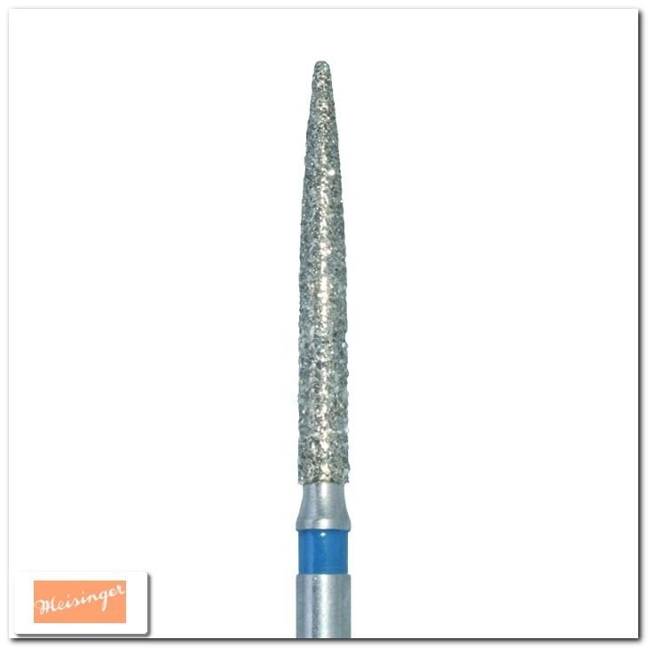 Meisinger 863L Synthetic Diamond Bur — Pack of 5 — Flame Tip