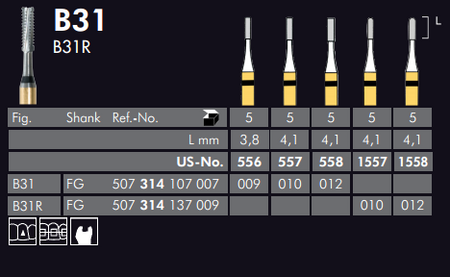 Meisinger Black Cobra B31 Carbide Bur — Pack of 5