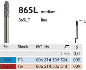 Meisinger 864LF Synthetic Diamond Bur — Pack of 5