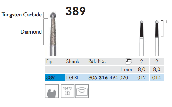 Meisinger 389 Diamond Egg Bur — Pack of 2