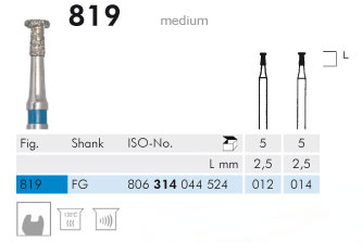 Meisinger 819 Synthetic Diamond Bur — Pack of 5