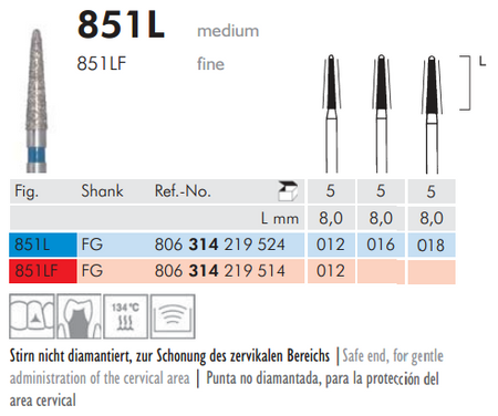 Meisinger 851L Synthetic Diamond Bur Pack of 2