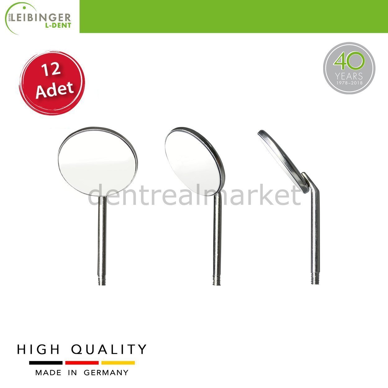 Leibinger - Rhodium Front Surface Mirror - Dental Mouth Mirror-12 Pcs ...