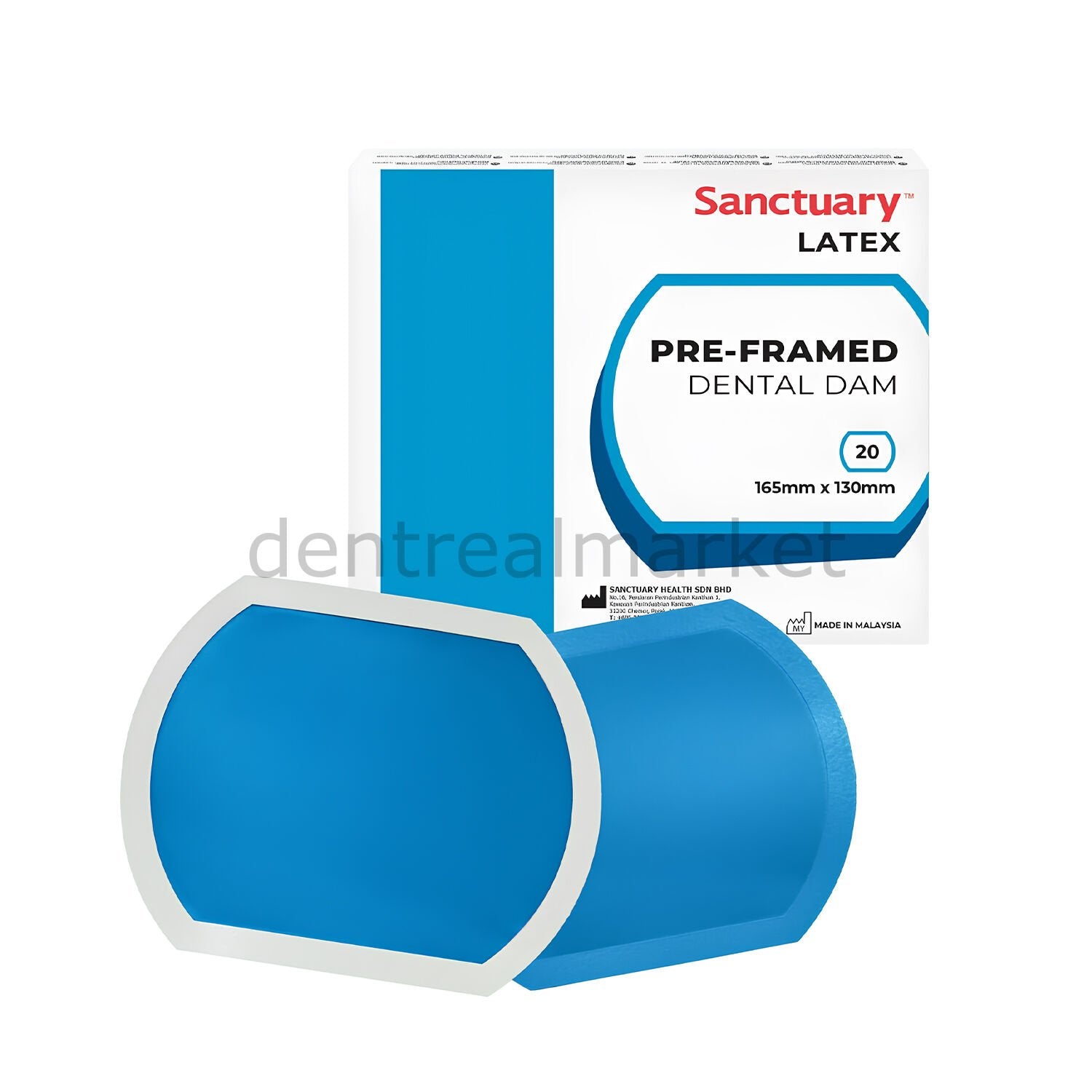 Sanctuary Pre-Framed Rubber Dam Sheet Blue