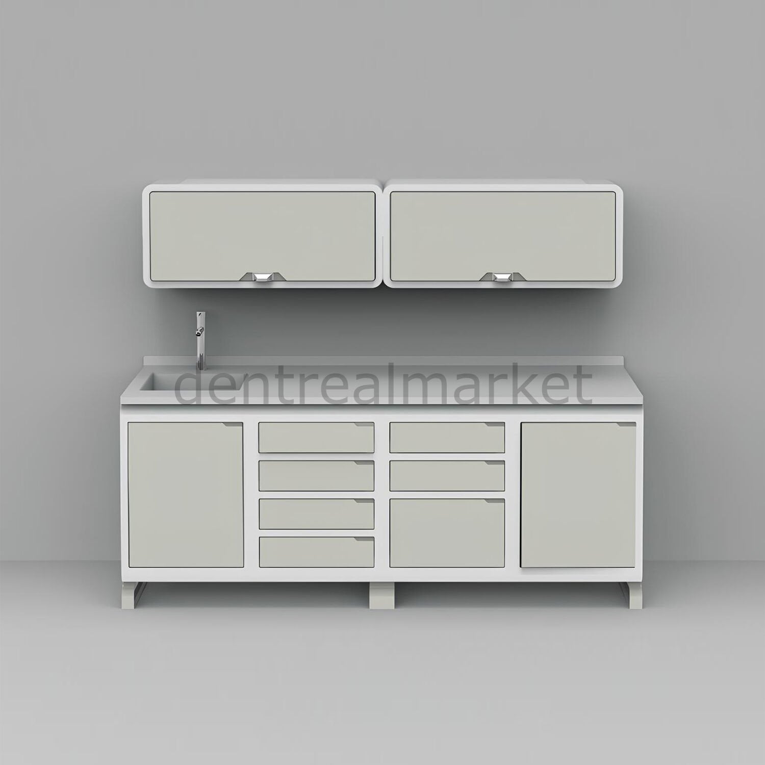 Grup Dental Wall-Mount Mobile Cabinet Clinic Workbench - Corian Top SFS-SFW