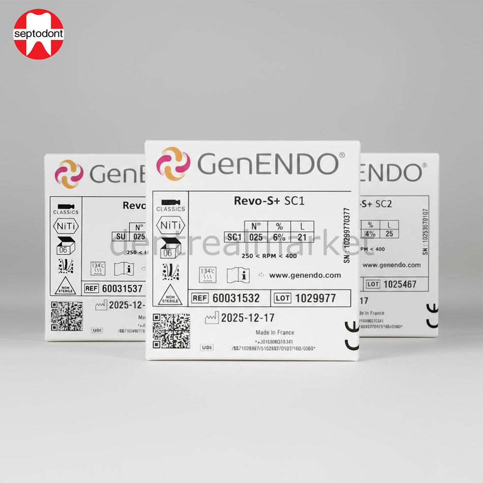 Septodont GenENDO Revo-S+ Rotary Files — 6-Pack, 25 mm