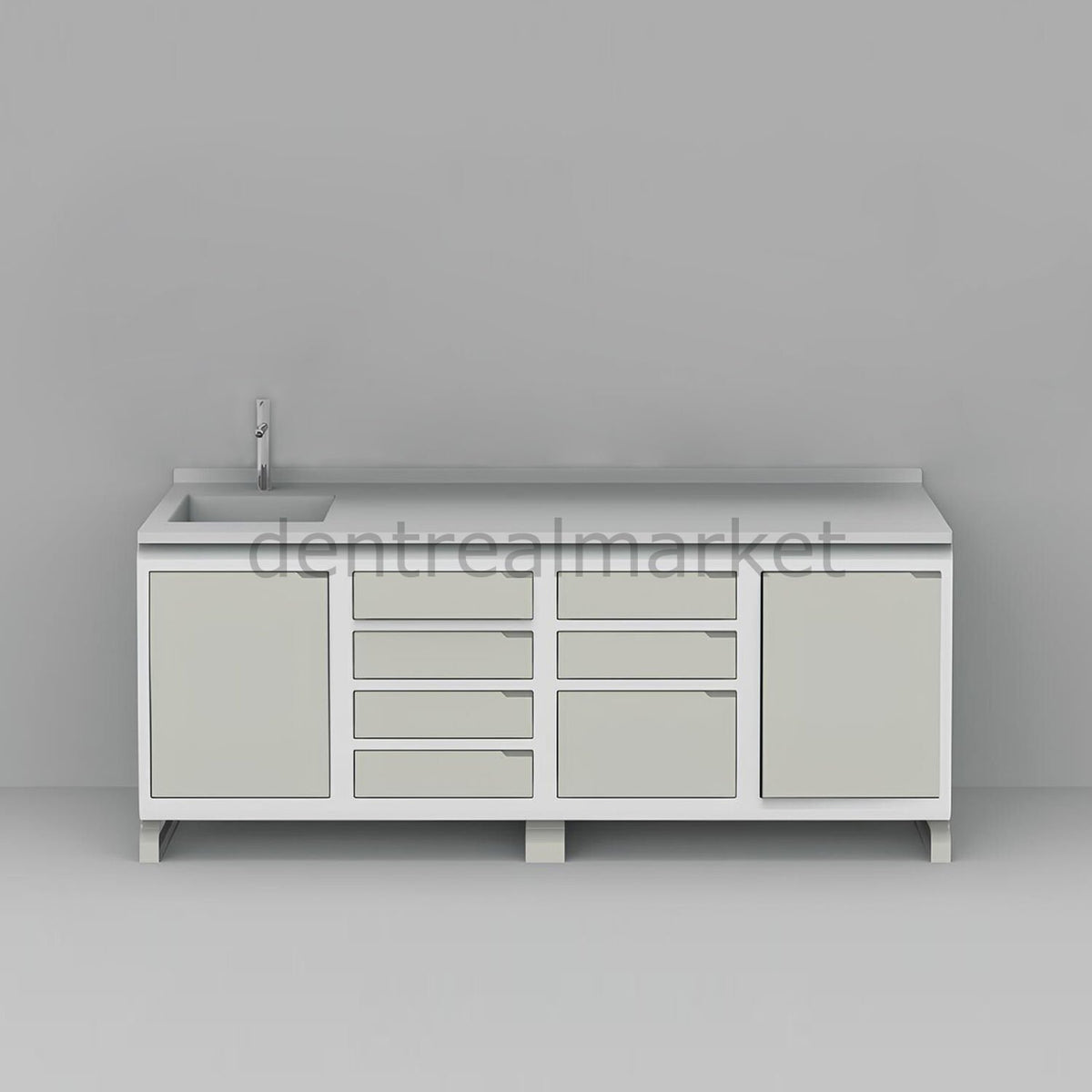 Grup Dental Safir Series Clinic Bench – Glass Worktop SFS