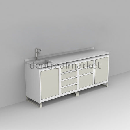 Grup Dental Sapphire Series Clinic Counter — Corian Top SFS