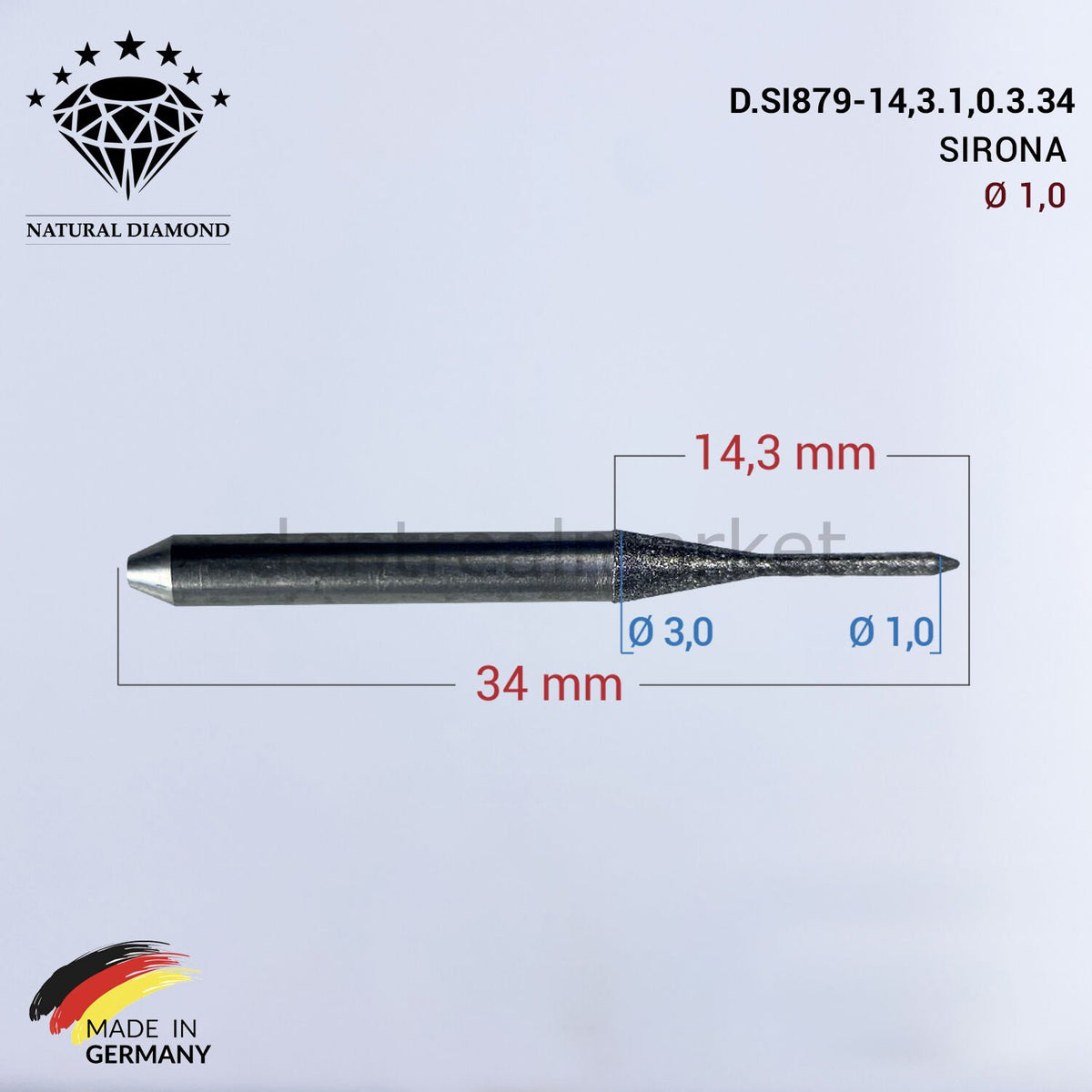 Frank Dental Sirona Diamond CAD/CAM Drill 1.0 mm