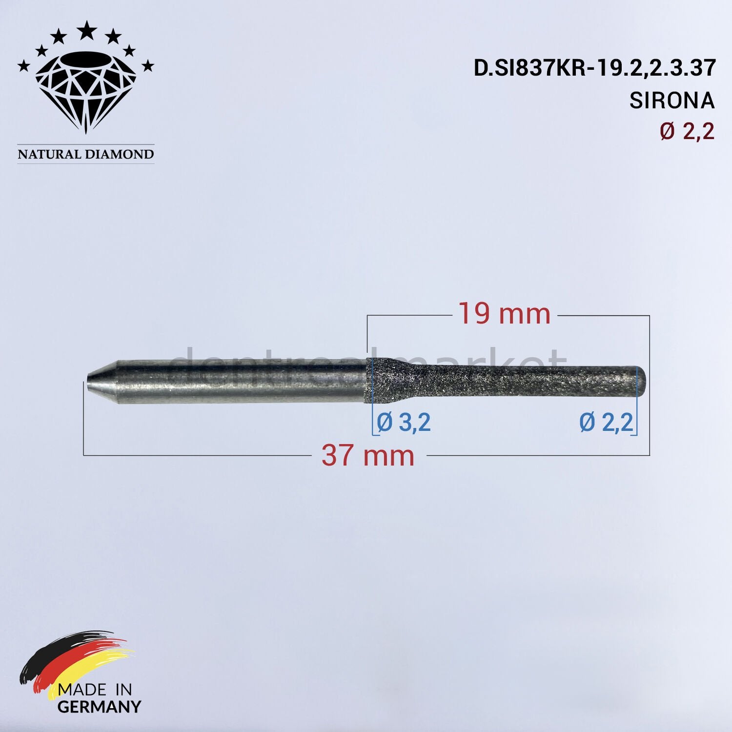 Frank Dental Sirona Diamond CAD/CAM Drill 2.0 mm