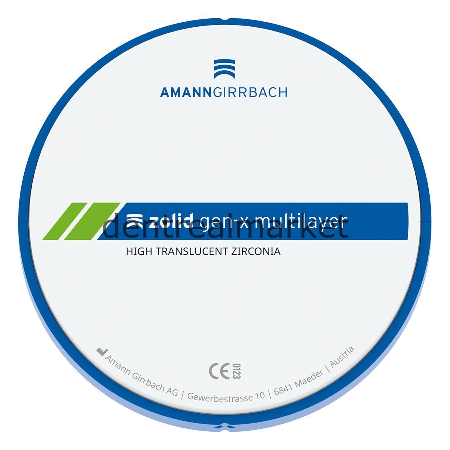Amanngirrbach Zolid Gen-X Multilayer Zirconia Disk 98 x 20 mm