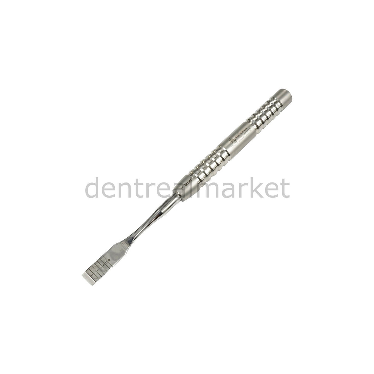 Krowne Curved Bone Chisel 8 mm - Wide-Tip Osteotomy Instrument