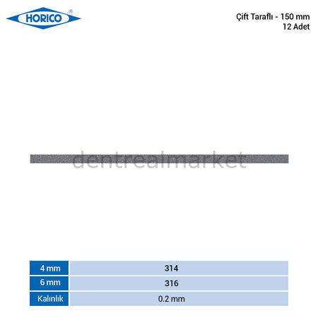 Horico Steelcarbo Interproximal Strip - Double-sided - Pack of 12