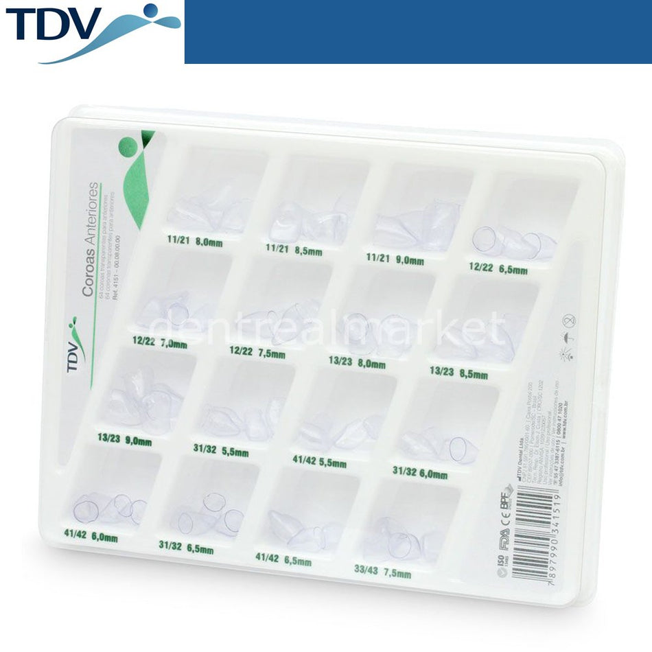 TDV Dental Clear Strip Crown Set Adult Pack of 64