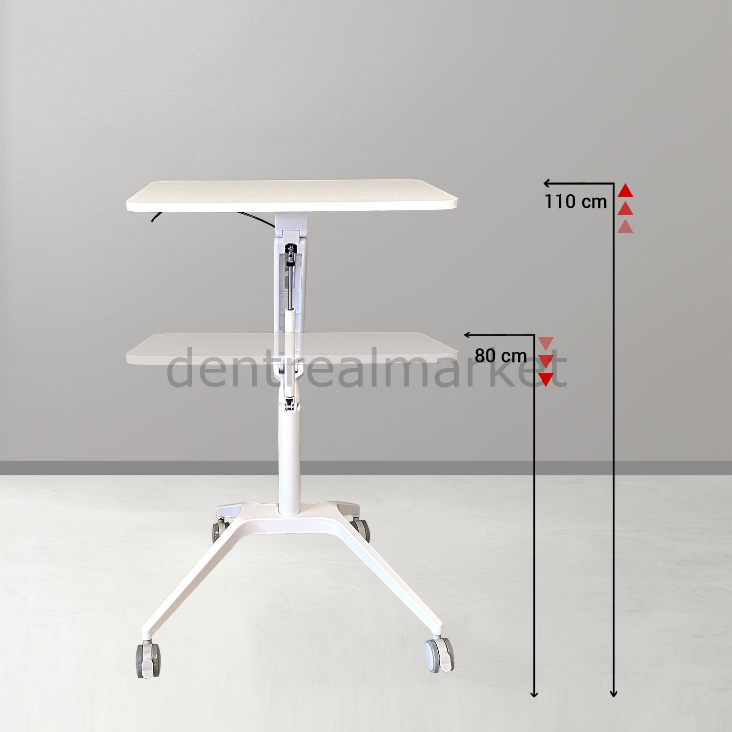 DRM Dental Mobile Height-Adjustable Trolley Cart