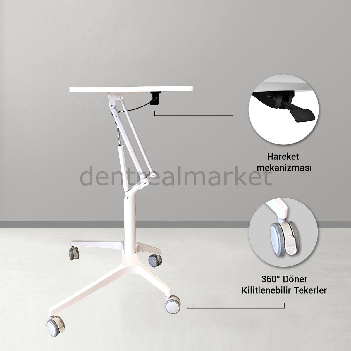 DRM Dental Mobile Height-Adjustable Trolley Cart
