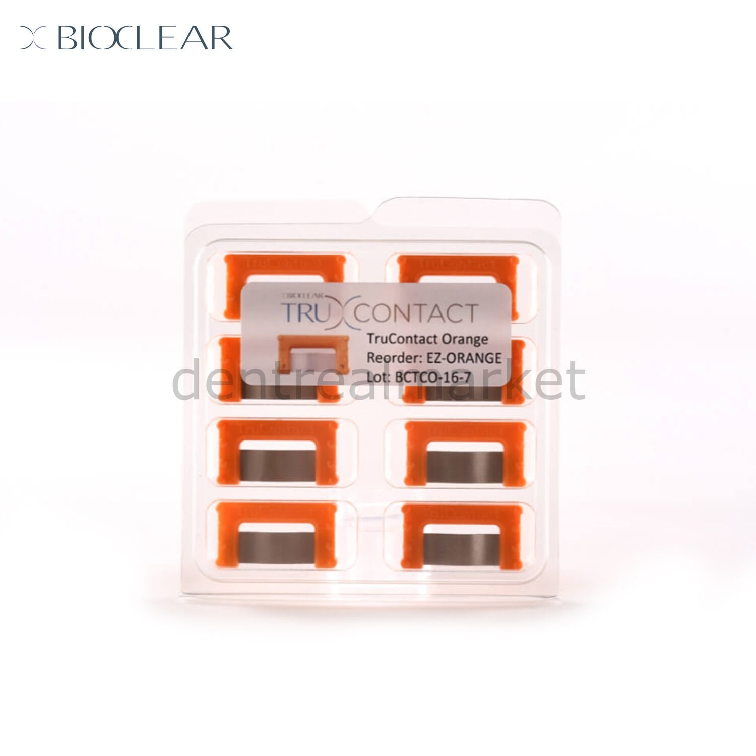 Bioclear TruContact Single-Sided Abrasive Strip - Orange - Pack of 8