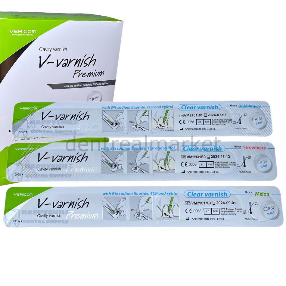 Vericom V-Varnish Premium Fluoride Varnish 200 pcs – Desensitizer
