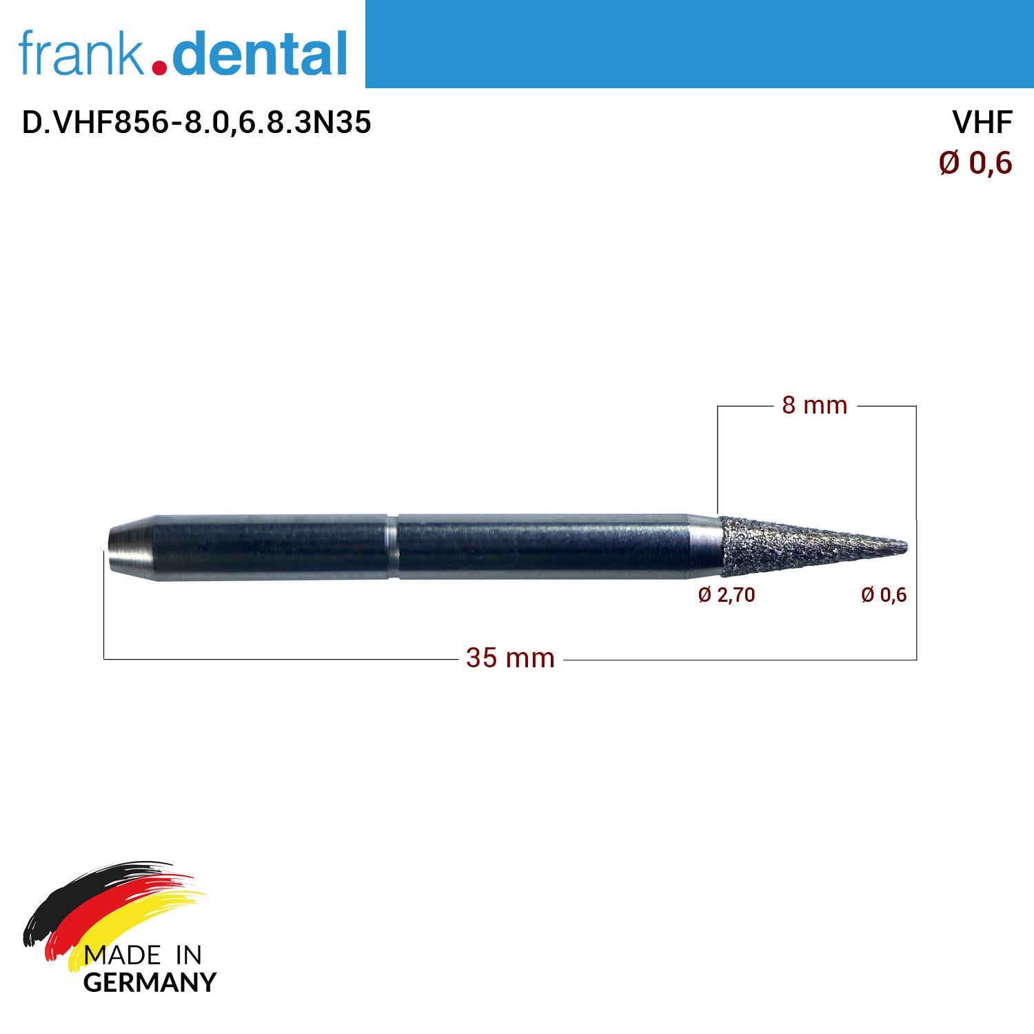 Dentreal - VHF Diamond Cad Cam Drill 0.6 mm – DentrealStore