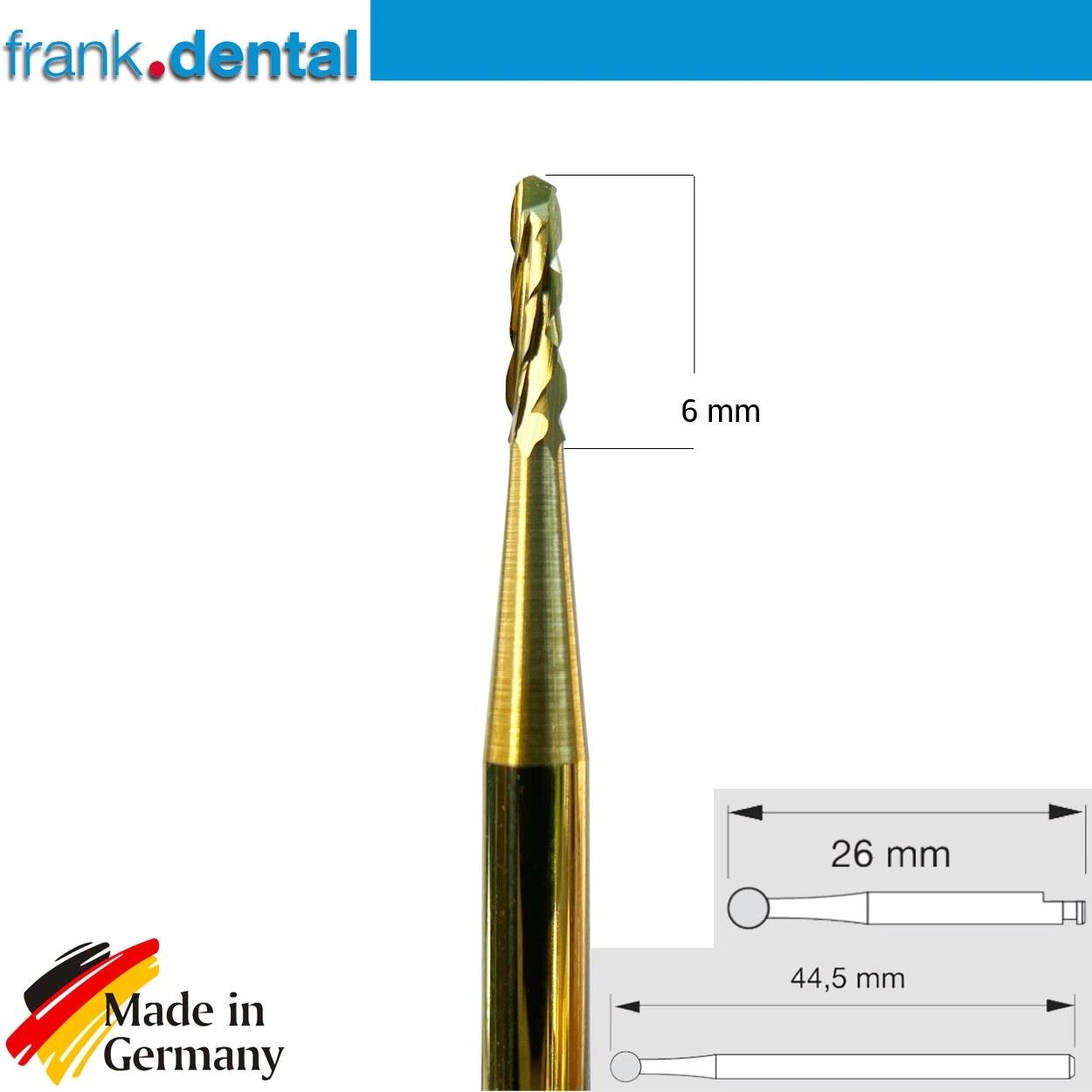 DentrealStore - Frank Dental Titanium Coated Carbide Lindemann Bone Cutter - 163A HP