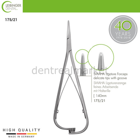 DentrealStore - Leibinger Orthodontic Smaha Ligature Forceps - Orthodontic Forceps - 140 mm