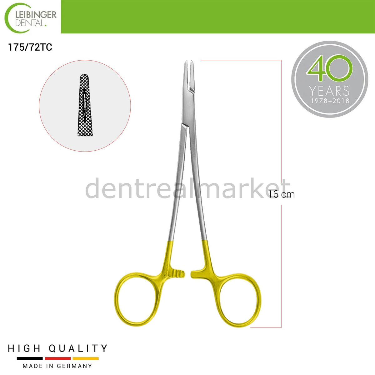 DentrealStore - Leibinger Mayo Hegar Needle Holders TC - Tungsten Carpide - 16 cm
