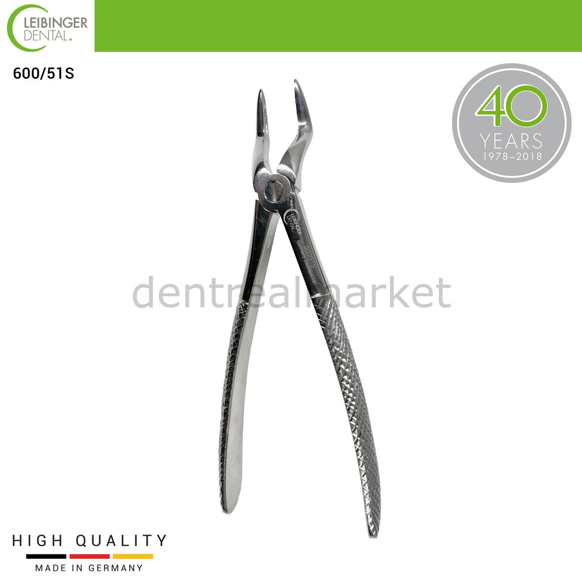 DentrealStore - Leibinger Adult Extracting Forceps 51S - Forceps for Upper Roots