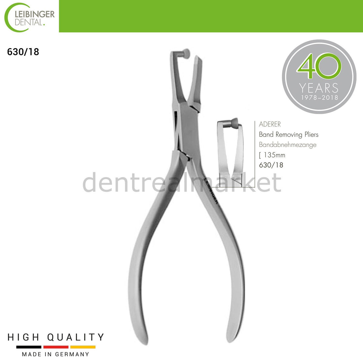 DentrealStore - Leibinger Aderer Band Removing Pliers - Tape Removal Pliers - 135 mm