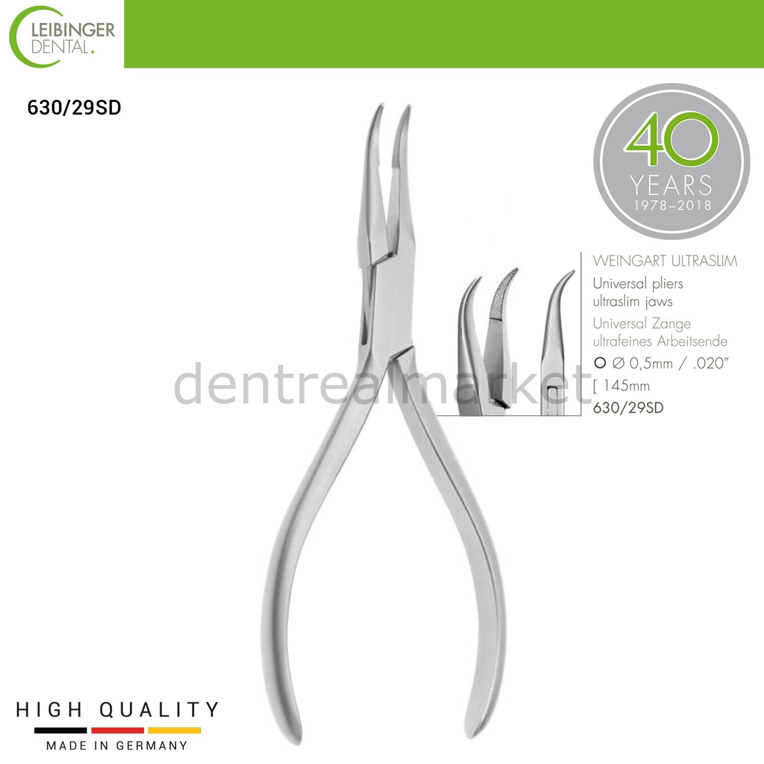 DentrealStore - Leibinger Orthodontic Weingart Ultraslim Universal Pliers - 145 mm