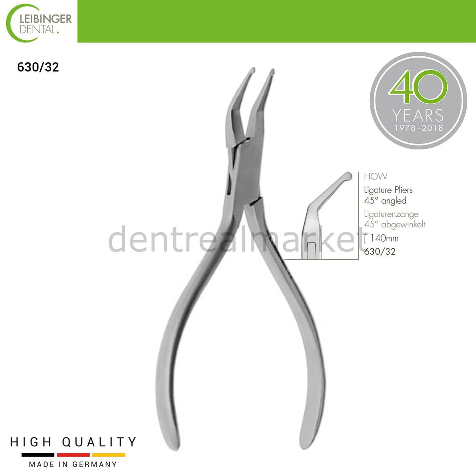 DentrealStore - Leibinger How Ligature Pliers 45° Angled - Ligature Pliers 45° Angled - 140 mm