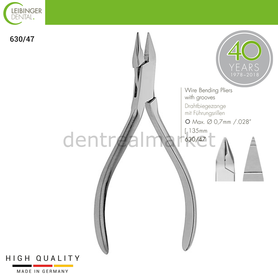 DentrealStore - Leibinger Wire Bending Pliers With Grooves - Corrugated Wire Bending Pliers - 135 mm