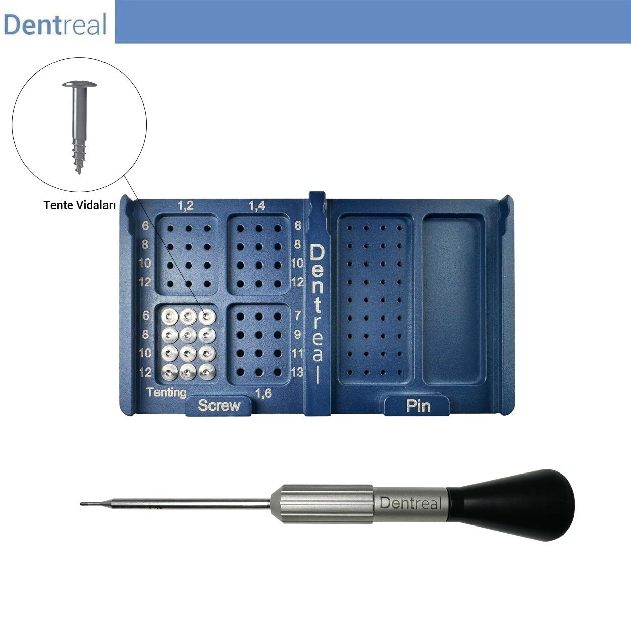 DentrealStore - Dentreal Bonefix GBR Membrane Tenting Screw Kit - Dental Tenting Screw Kit