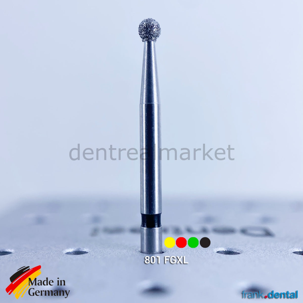 DentrealStore - Frank Dental Dental Natural Diamond Bur - 801L Dental Burs - For Turbine - 5 Pcs