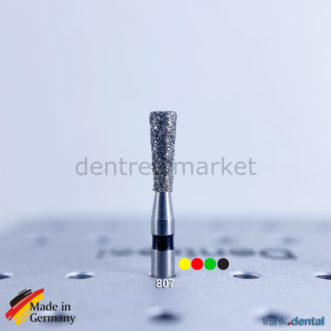 DentrealStore - Frank Dental Dental Natural Diamond Bur - 807 - Inverted Cone Dental Burs - For Turbine - 5 Pcs