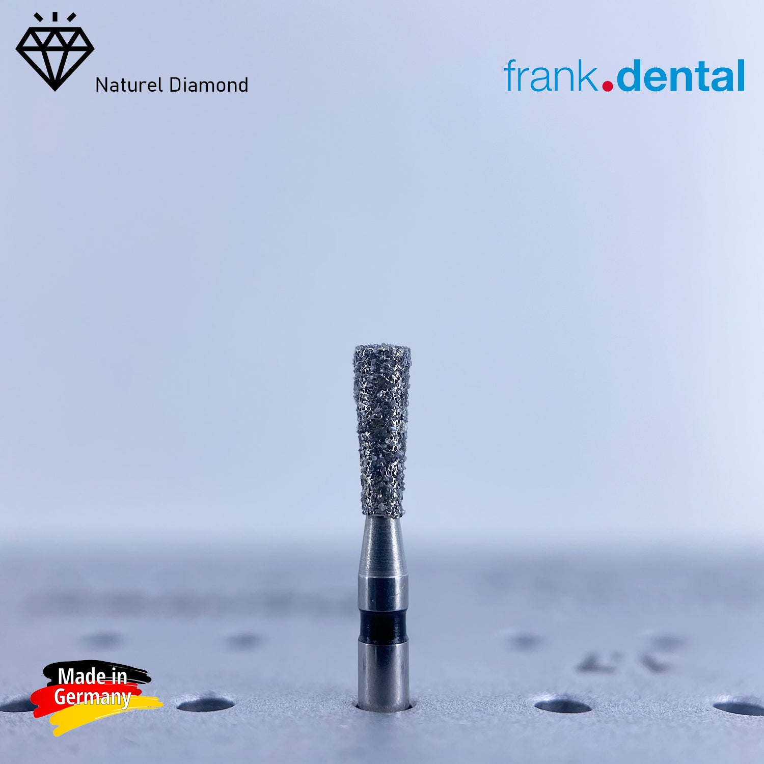DentrealStore - Frank Dental Dental Natural Diamond Bur - 807 - Inverted Cone Dental Burs - For Turbine - 5 Pcs