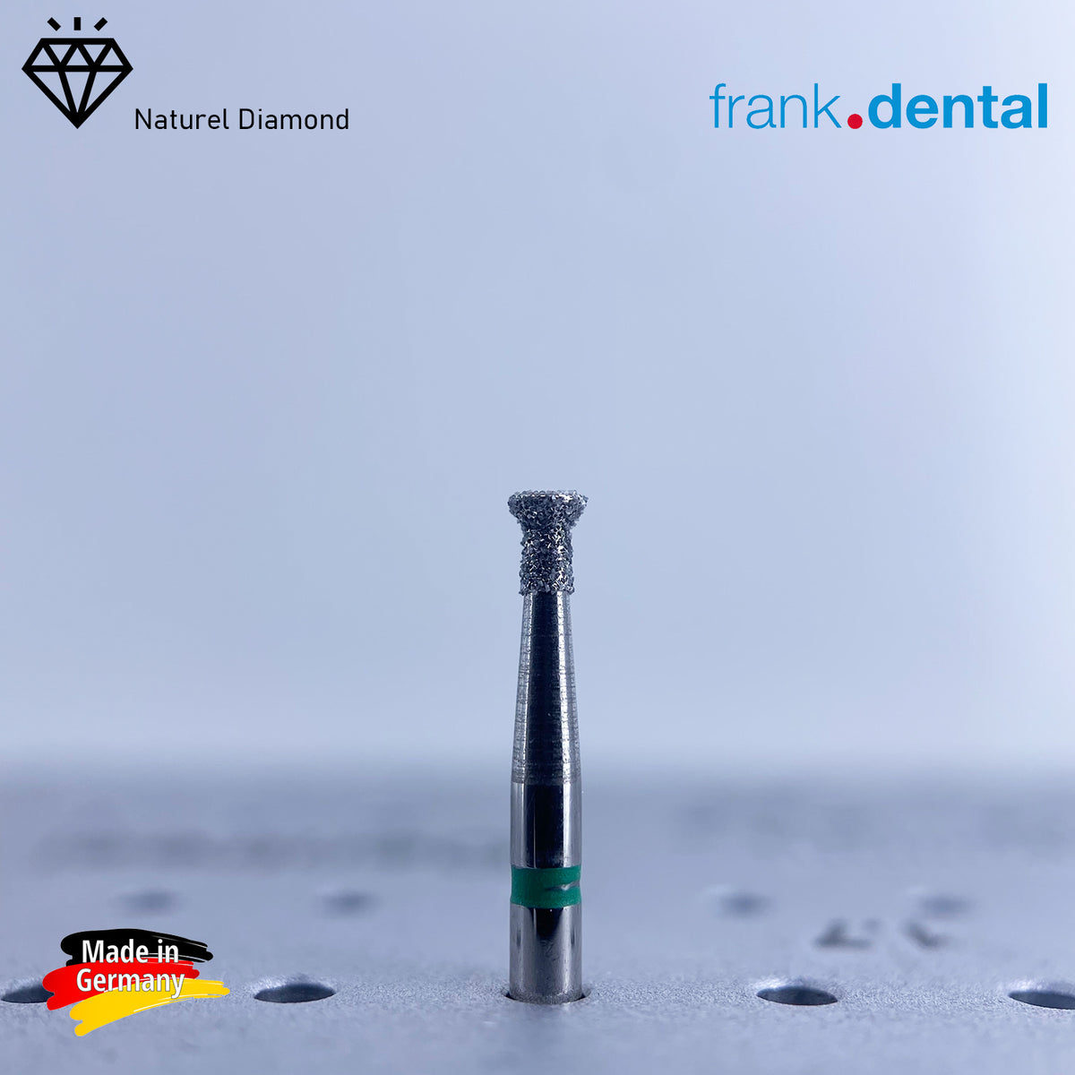 DentrealStore - Frank Dental Dental Natural Diamond Bur - 809 Inverted Cone Dental Burs - For Turbine - 5 Pcs