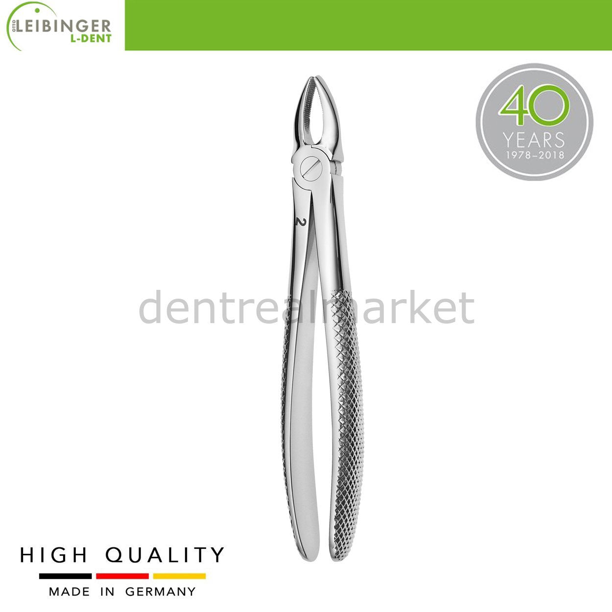 DentrealStore - Leibinger Adult Extracting Forceps 2 - Forceps for Upper Premolar Forceps