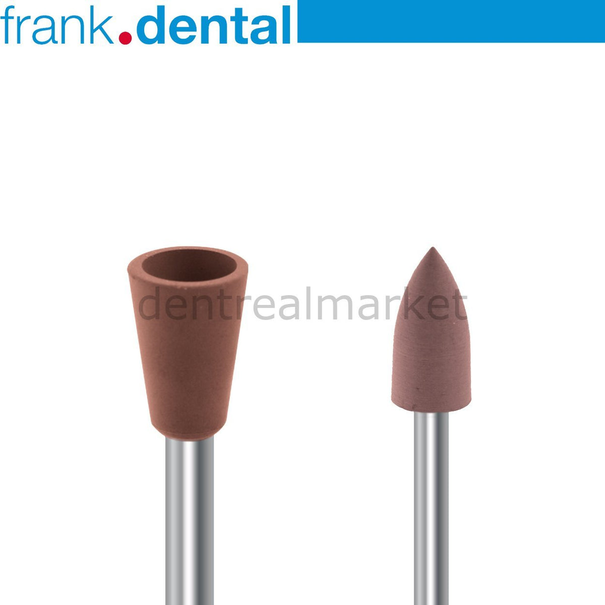DentrealStore - Frank Dental Brown Amalgam Polishing Rubber - 10 Pcs