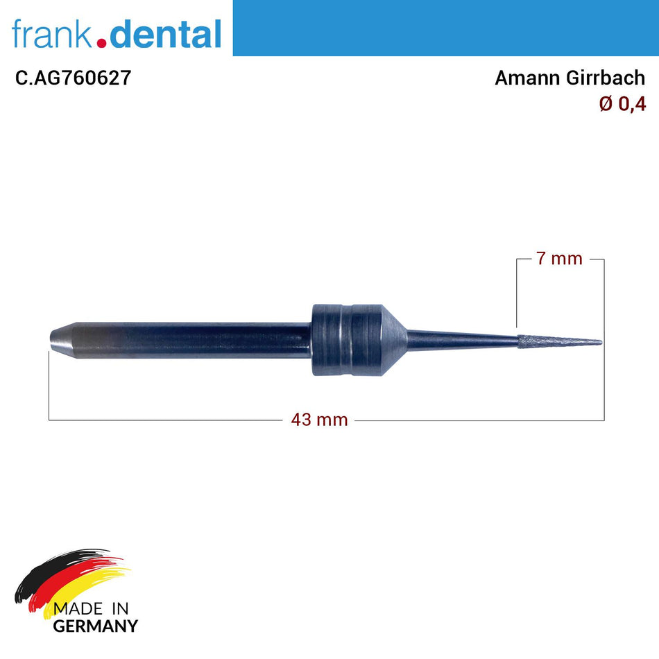 DentrealStore - Frank Dental Amann Girrbach Diamond Cad Cam Drill 0.4 mm