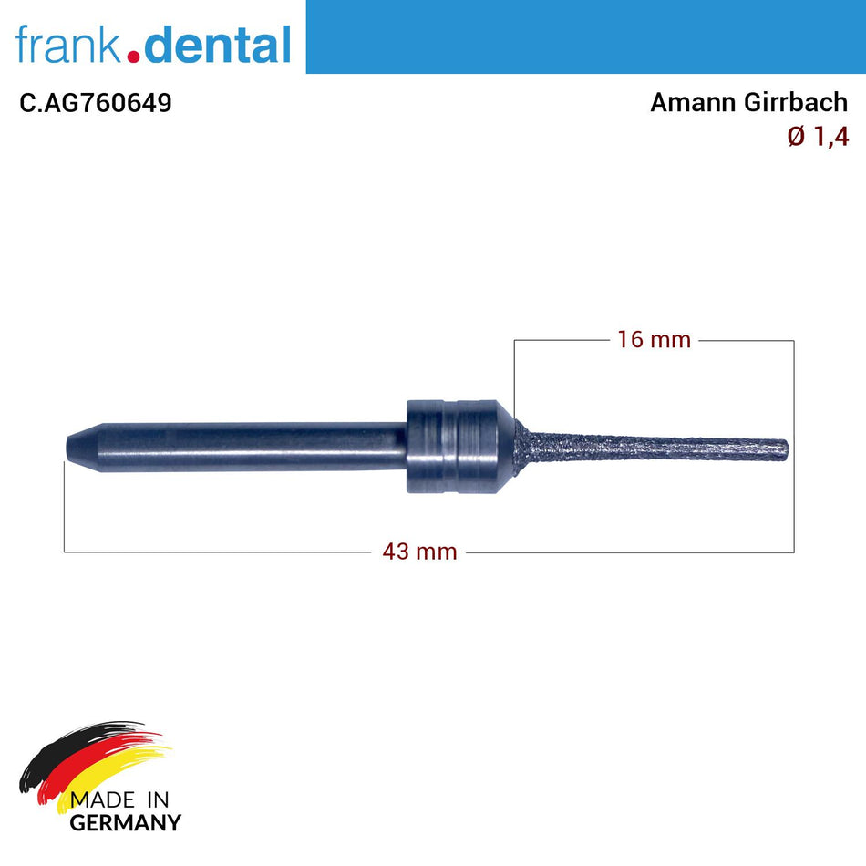 DentrealStore - Dentreal Amann Girrbach Diamond Cad Cam Drill 1.4 mm