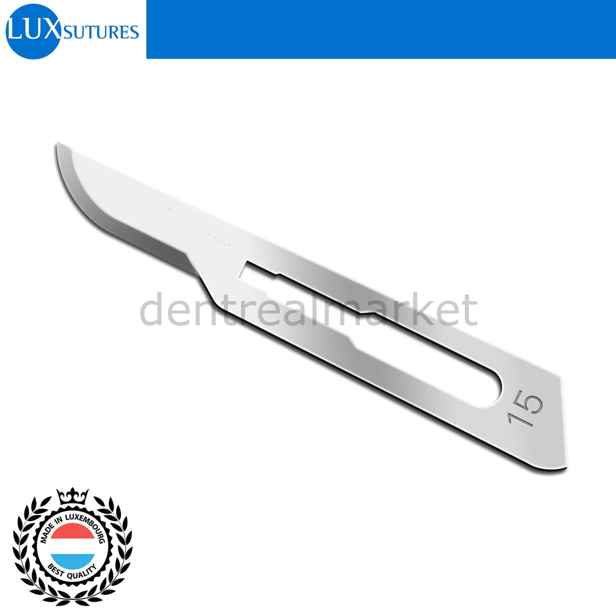 DentrealStore - LuxSutures Surgical Scalpel Sterile Blades Tip 15 - 5 Box Surgical Blade