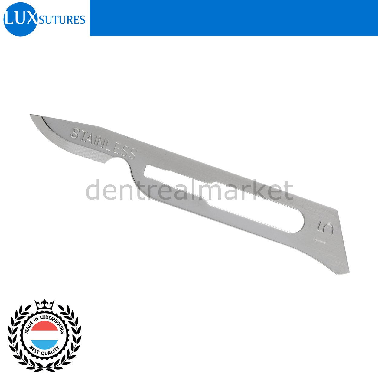DentrealStore - LuxSutures Surgical Scalpel Sterile Blades Tip 15C - 5 Box Surgical Blade