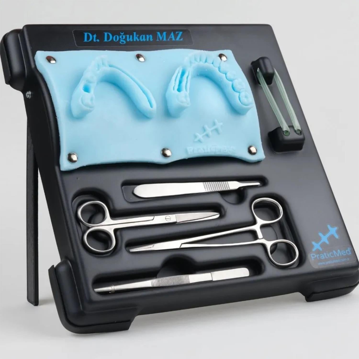 DentrealStore - Praticmed Dentistry Suture, Flap Closure Training Silicon Set - Table Type - Blue