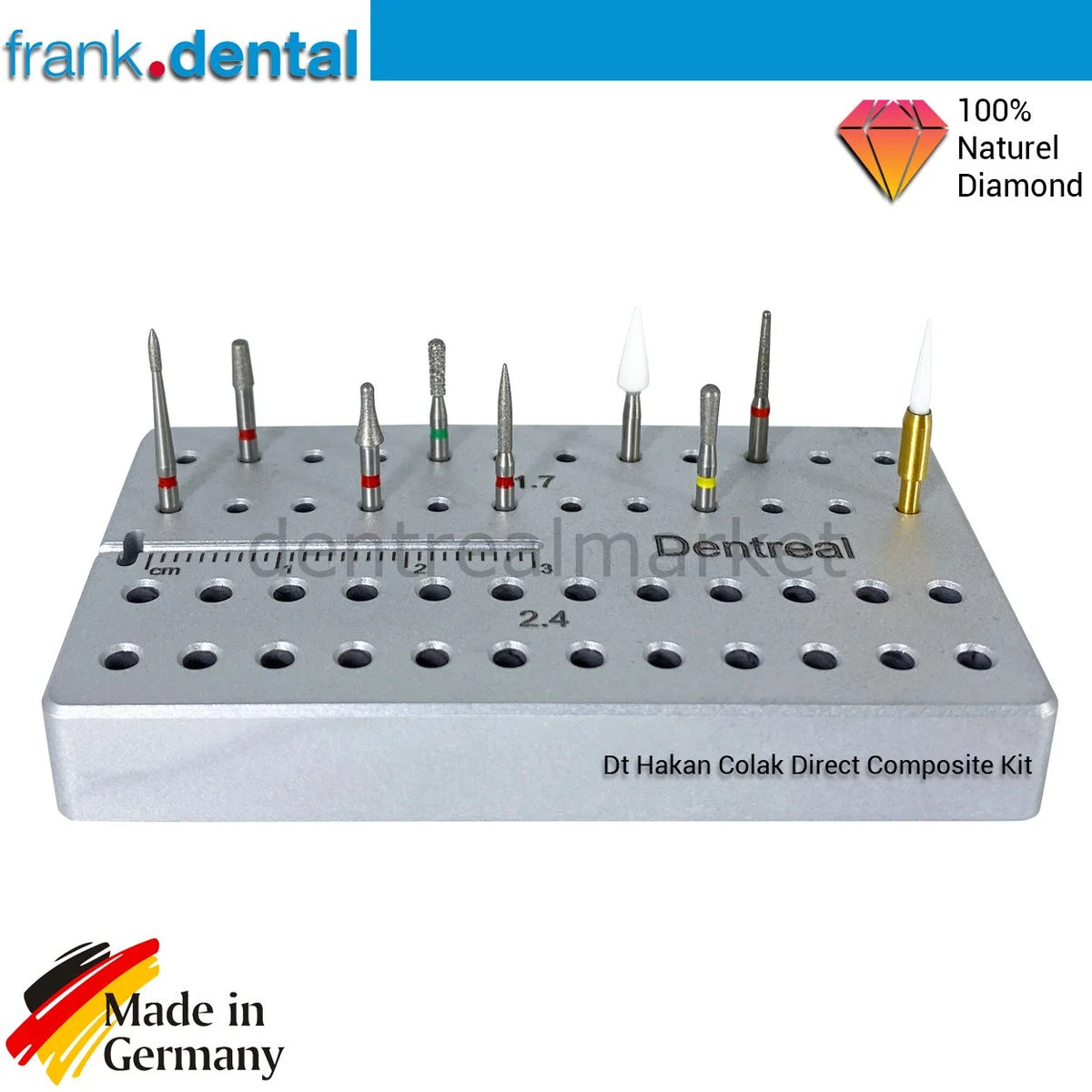 DentrealStore - Frank Dental Dr. Hakan Çolak Direct Composite Bur Set - Natural Diamond Burs Set