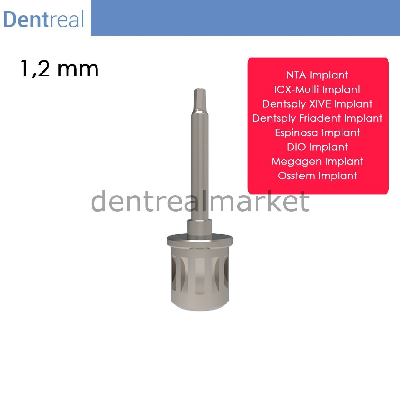DentrealStore - Dentreal Screwdriver for Xive Implant - 1,20 mm Hex Driver