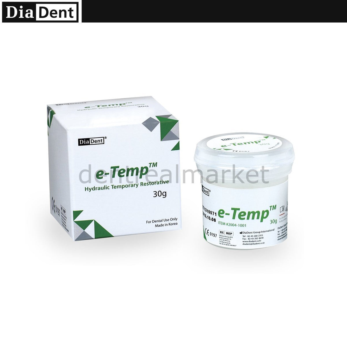 DentrealStore - Diadent Diadent E-Temp Hydraulic Temporary Restorative Material - 30g