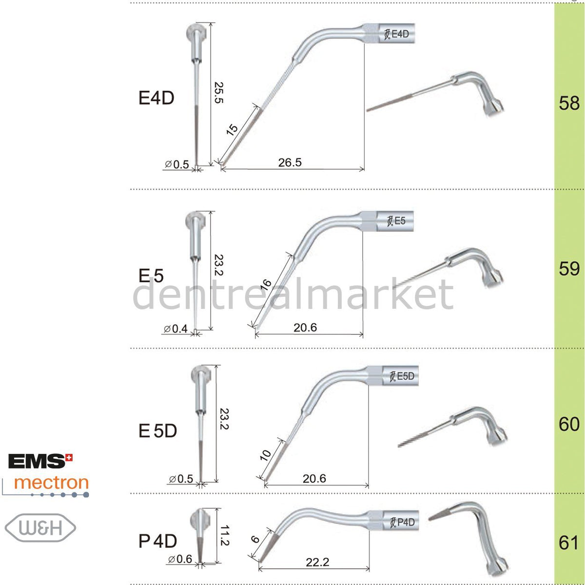 DentrealStore - Woodpecker Endodontic Scaler Tips - Ems,Mectron,Woodpecker,WH Compatible