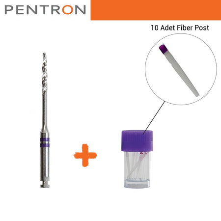 DentrealStore - Pentron FibreKleer 4X Tapared Radiopaque Fiber Post - 1.375mm (Purple) Mini Set