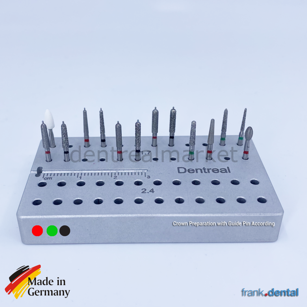 DentrealStore - Frank Dental Secure Crown Preparation Set - Dental Natural Diamond Bur